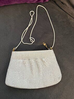Vintage Y&S Original White Metal Mesh Crossbody Bag